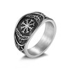 Joliernelle Vegvisir Ring, Pirate Compass Ring for Men, Stainless Steel
