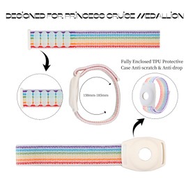 DAJISI 2 Packs Princess Medallion Holder Princess Cruise Medallion Holder Airtag Wristband Case Airtag Watch Band Compatible for Princess Cruise Medallion Airtag Bracelet for Kids Elder