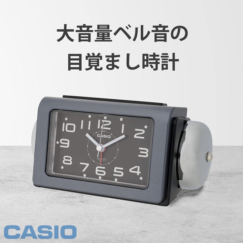 Casio TQ-647-1JF Alarm Clock, Bell, Black, Analog, Sleep Buster, Snooze