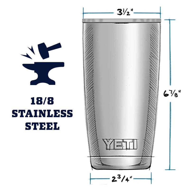 YETI Rambler 20 oz Tumbler Retired Color, Stainless Steel, Vacuum