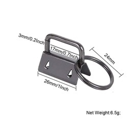 25PCS Key Chain Hardware Key Fob Hardware Lanyard Blanks Clamp Clasp Pendant with Key Rings Wristlet Keychain Set