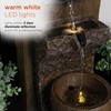 Alpine Corporation 3-Tier Cascading Fountain with Warm White LED Lights