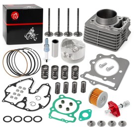 Cylinder Top End Kit + Intake and Exhaust Valve Kit + CNC Tensioner For HONDA TRX400EX TRX400X XR400 1996-2014