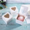 ONE MORE 3"Mini Single Favor White Cupcake Boxes with Heart