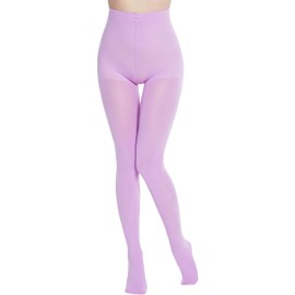 leg elegant Women's 80 Den Microfiber Soft Opaque Tights Pantyhose (Purple, L/XL)