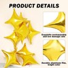 Pack of 20 Golden Four Pointed Star Balloons, Aluminium Foil