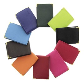 KARL LOVEN Slim Leather Credit Card Holder for Men Women, orange, Classic