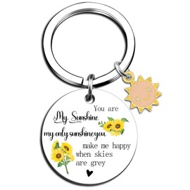 Lelekdo Sunflower Gifts for Women Friends Mothers Day Sunshine Gits for Best Friend Birthday Friendship Gift for Womens Unique You Are My Sunshine Inspirational Mother's Day Friend Keychian