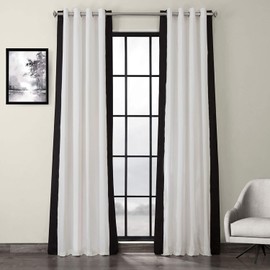 HPD Half Price Drapes Grommet Printed Cotton Curtains for Living Room & Bedroom 50 X 96, PRCT-VC1716-96-GR (1 Panel) Fresh Popcorn and Black