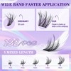 B&Q 5D Fluffy Wispy Cluster Lashes 8-16mm Mix Natural Lash