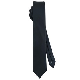 TigerTie - Slim Men's Designer Tie in Matte Black, Fine and Subtle, Plain Colour, Slim 6 cm Width, Ideal for Funerals as well as Business Dates, Festive Occasions and Leisure, black