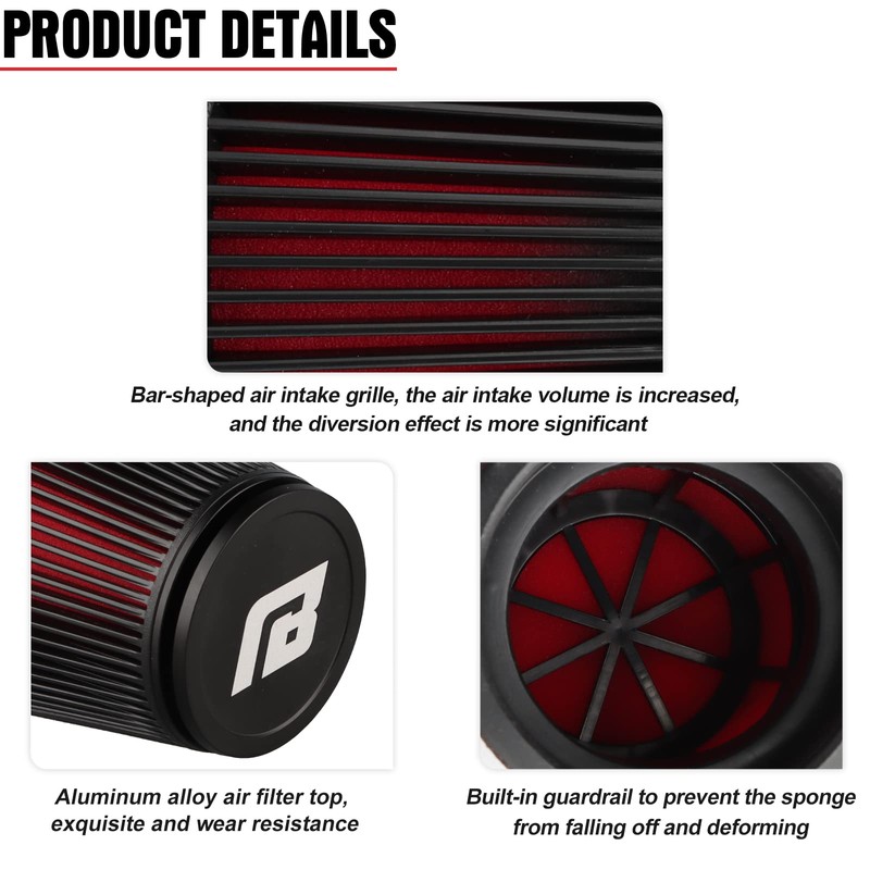 NIBBI Motorcycle Air Filter 42 mm for Moped Scooter ATV