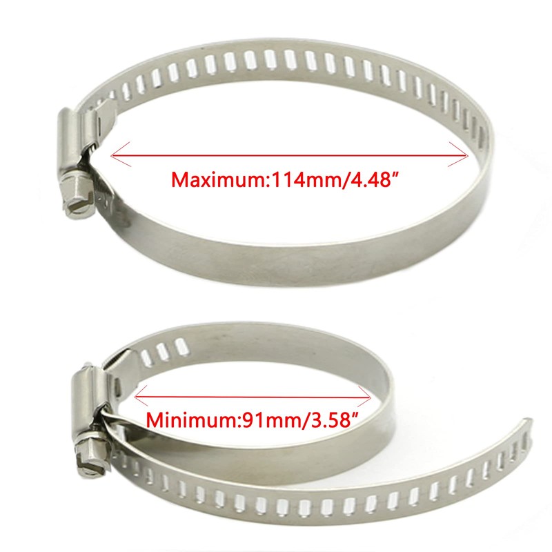4 inch Hose Clip Clamps Adjustable Large Size Stainless Steel