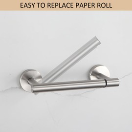 BGL Toilet Paper Holder Brushed Nickel Wall Mount, Brush Nickel Bathroom Toilet Paper Holder Brushed Nickel SUS 304 Stainless Steel, Double Post Pivoting Toilet Paper Roll Holder for Bathroom RV