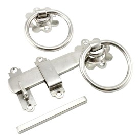 Stainless Steel Ring Gate Latch Set, 150mm, Grade 316, Double-Sided Handle, Door Garden Catch Quality Metal