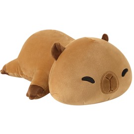 shownicer Weighted Animals Capybara 0.82 kg Weighted Cuddly Toy Capybara Stuffed Toy Large Plush Toy Capybara Plush Cushion Toy Throw Cushion Gift for Adults Children 3+ Years (Brown, 35 cm)