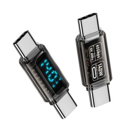 cablecc 40Gbps 140W USB4.0 Type-C Smart LED Display USB-C Male to Male Extension Adapter Current Voltage Monitoring Tester Detector