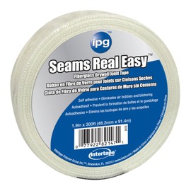 IPG Fiberglass Mesh Drywall Joint Tape, Seams Real Easy, 1.9" x 300 ft, (Single Roll)