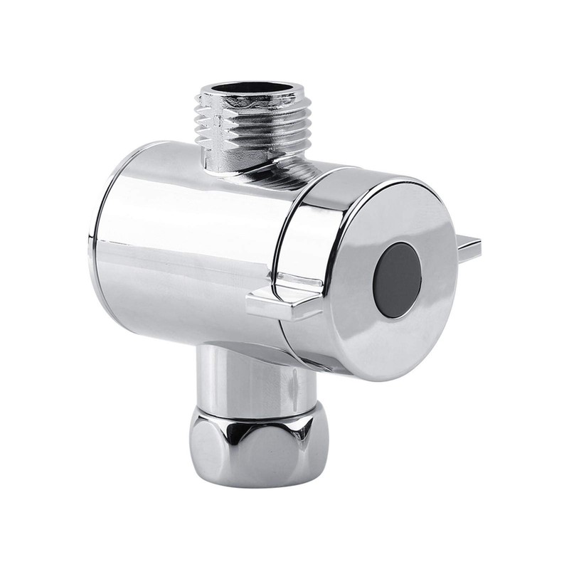 G1/2'' 3-Way T-Adapter Diverter Valve, Adjustable Shower Head Arm Mounted,