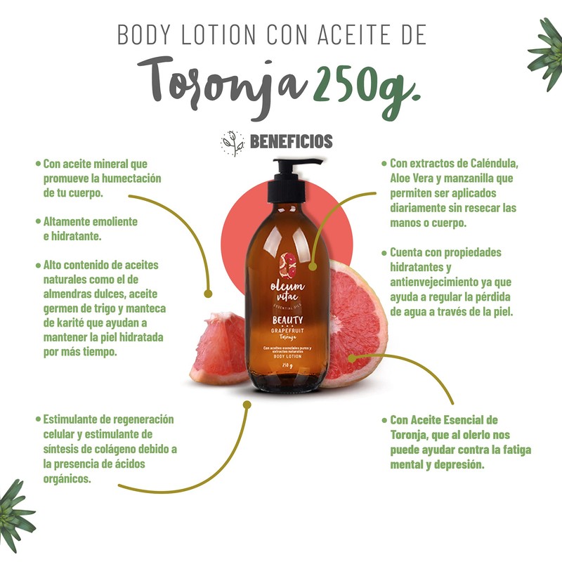 OLEUM VITAE Kit Dúo Hidratación Toronja. Crema Corporal y Aceite