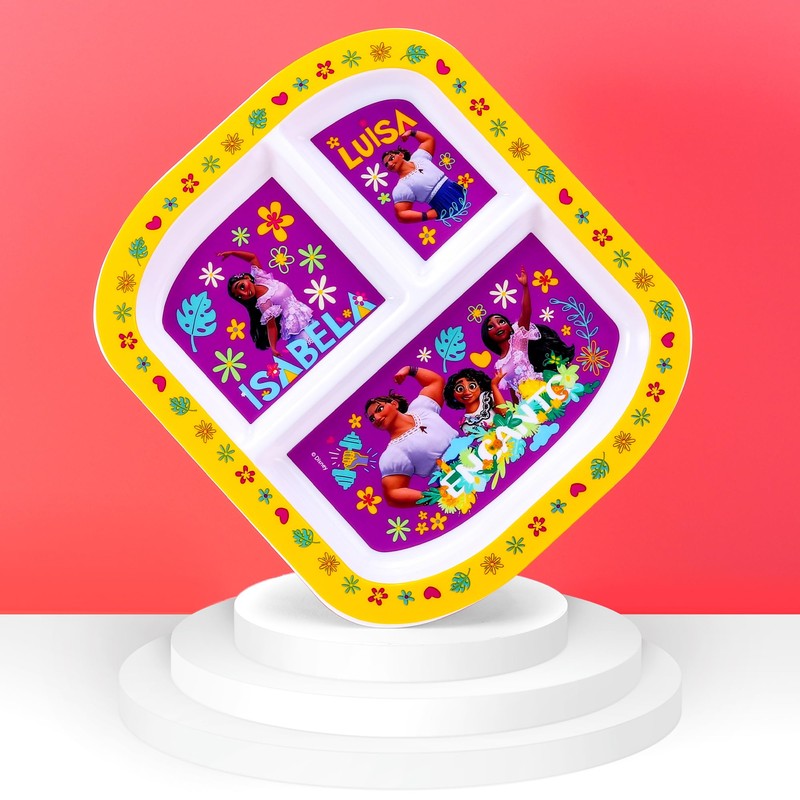 Zawadi Global Encanto 3 Section Reusable Childrens Kids Toddlers Divided