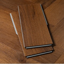 12” Cut Sample Luxury Vinyl Plank Flooring | DIY Click Installation, 40 Mil Wear Layer, Waterproof and Scratch Resistant LVP | Brenwick Herringbone