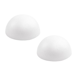 Crafjie 2PCS 6 Inchs White Foam Balls Half Round Polystyrene Half Foam Balls Craft Supplies Hemispherical Christmas Craft Ballfor DIY Home Craft Project and Art Decoration