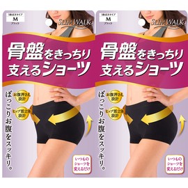 Panties Slimwalk Pelvic Support Shorts 2 Pack Black M Pelvic Pip Up Tightening