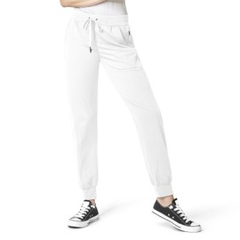 WonderWink AERO Women's Cargo Jogger Scrub Pant, White, M Tall