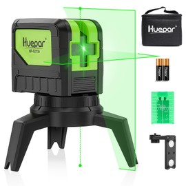 Laser Level with 2 Plumb Dots - Huepar Plumb Laser M-9211g Green Self Leveling Laser Leveler, 2 Plumb Points and 2 Cross Line with 180° Wide Angle, 2 In 1 Multi-Use Alignment Laser Level Tool