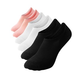 WANDER No Show Socks Women Low Cut Thick Cushion Cotton Socks Non Slip Invisible Casual Socks 6 Pairs(Medium,Multicolor)