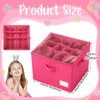 Singhoow Pink Doll Storage Organizer with Dividers 16.9 x 16.9