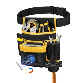 Kleemeiero Tool Belt Men's Magnetic Tool Bag with 13 Pockets Removable and Adjustable Tool Belt Bag Work Belt Craftsman Belt for Electricians, Carpenters, Construction Workers