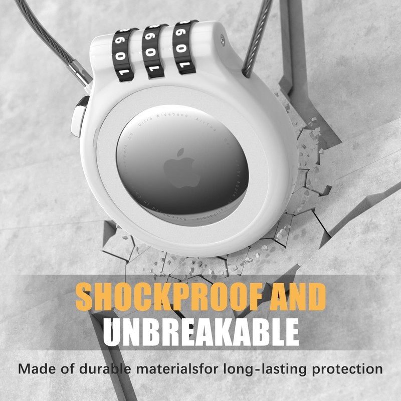 AirTag Holder with 3-Digit Combination Lock, Zinc Alloy Anti-Theft Protective
