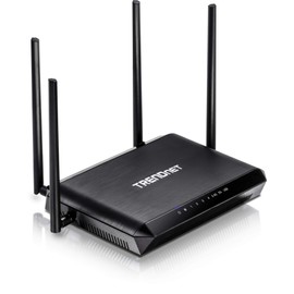 TRENDnet AC2600 MU-MIMO Wireless Gigabit Router, Increase WiFi Performance, WiFi Guest Network, Gaming-Internet-Home Router, Beamforming, 4K streaming, Quad Stream, Dual Band Router, Black, TEW-827DRU