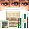 KEYYOU Spider Brown Lash Clusters Ki w/Black Bunny Wispy for