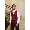 Men's Waistcoat in Jacquard for Weddings and Parties - red,
