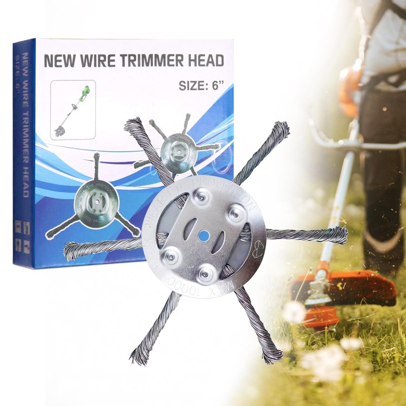 2025 Universal 6-Inch Trimmer Head - Steel Wire Replacement for