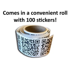 100-Pack Rick Roll QR Code Stickers in a Convenient Roll Funny Gag Gift Stickers Weatherproof UV Resistant Stickers 2.5"x2.5"