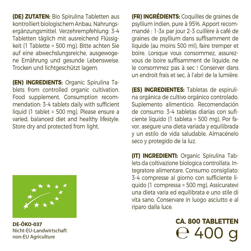 GreatVita Organic Spirulina Tablets (500 mg) Approx. 800 Tablets Spirulina