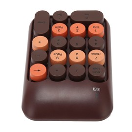 Serounder Retro Color 2.4GHz Numeric Keypad with USB Receiver for Laptop, Portable ABS Material, Auto Sleep, Compatible with OS X (Coffee Color)