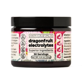 Santa Cruz Paleo Electrolyte Powder, Cherry Limeade Flavor, Sugar Free Hydration Drink Mix with Himalayan Pink Salt, Sea Salt, Magnesium Glycinate, Potassium Chloride, Sweetened with Stevia, 30 Srvgs