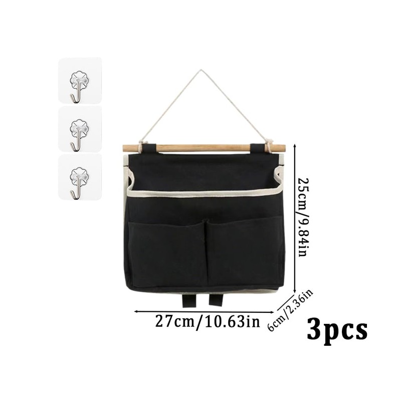 Kellegour 3 Pieces Wall Hanging Storage Bag with Pockets,Wall Hanging