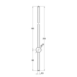 SANEI H700-3F-250 Drainage Parts Kick Lever Pop-up Horizontal Bar Length 9.8 inches (250 mm)