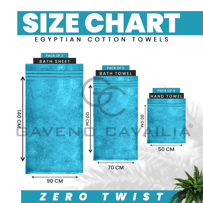 GC GAVENO CAVAILIA 100% Ringspun Cotton Bath Towels, Luxury 550