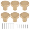 HONSNKS Gold Round Metal Dresser Drawer Knobs, Brushed Solid Brass