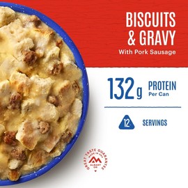 Mountain House Biscuits & Gravy #10 Can | Freeze Dried Survival & Emergency Food | 12 Servings