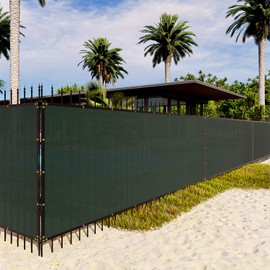 INFRANGE Heavy Duty 195GSM Green 4' x 32' Fence Privacy Screen Windscreen,with Bindings & Grommets Mesh Shade Net Cover for Wall Garden Yard Backyard-Cable Zip Ties Included
