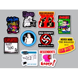 Punk Sticker Pack (10 Stickers) Set 20 Hardcore Youth Graphic Badge Chaos riot DIY Thrash Rebellion Flyer Energy Fast Loud Angry Vintage mosher Art Style Outsider Scene