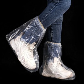 10 Pairs Shoe Covers Boot Covers Plastic Disposable Waterproof Shoe Covers, Shoes Cover for Rain, Rain Boot Shoe Covers, Plastic Boot and Shoe Covers, Non-Slip Outdoor Waterproof Shoe Protectors